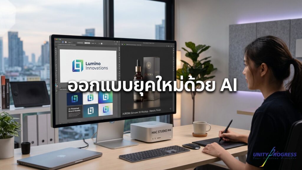 เจาะลึกงานออกแบบแบรนด์ & 3D Packaging ด้วย Adobe AI + Mac Studio M4