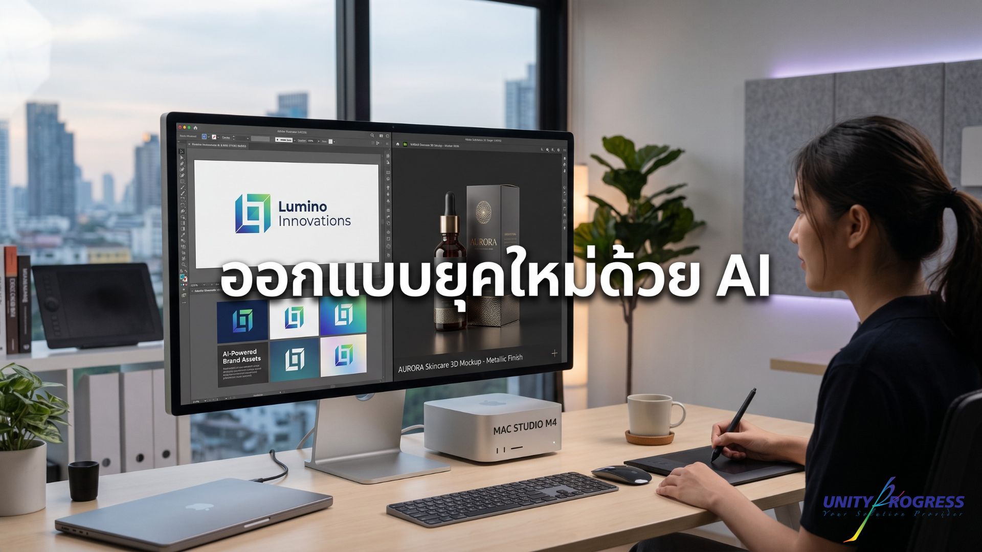 เจาะลึกงานออกแบบแบรนด์ & 3D Packaging ด้วย Adobe AI + Mac Studio M4