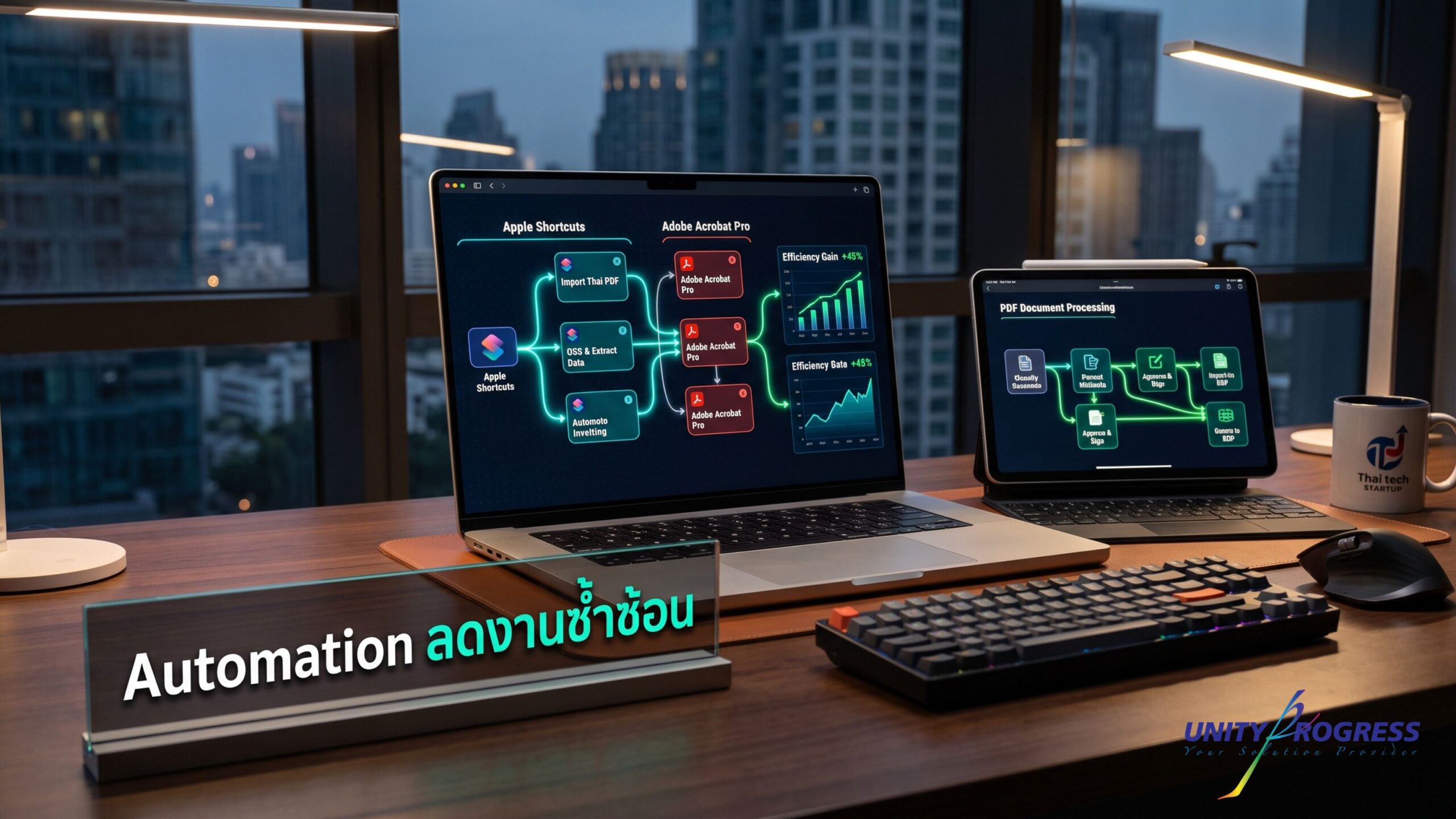 ออโตเมชันงานออฟฟิศ 2026 ปลดล็อกเวลาด้วย Apple Shortcuts & Adobe