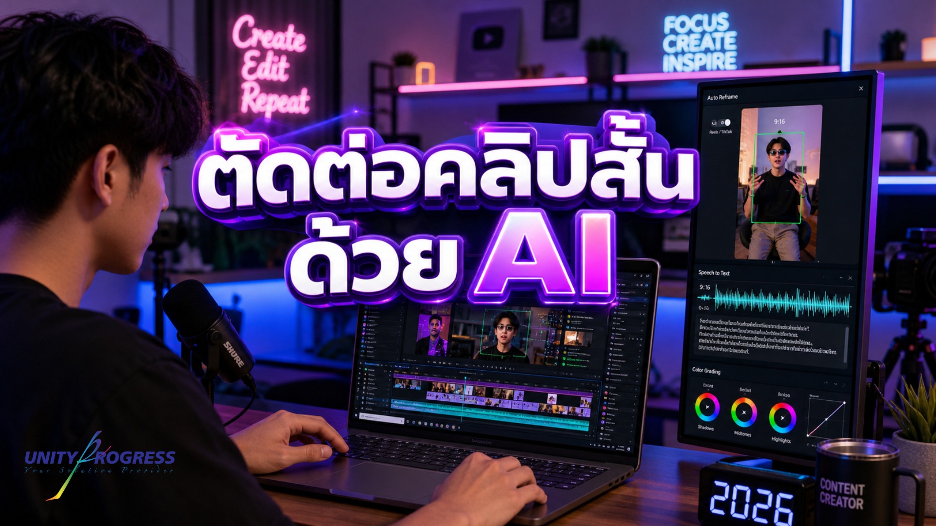 ตัดต่อคลิปสั้นแนวตั้ง เร่งสปีด Reels และ TikTok ด้วย Premiere Pro AI